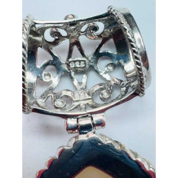 Estate Sterling Silver 925 Drusy Quartz Teardrop Pendant, 17.5g, No Chain - Picture 8 of 9